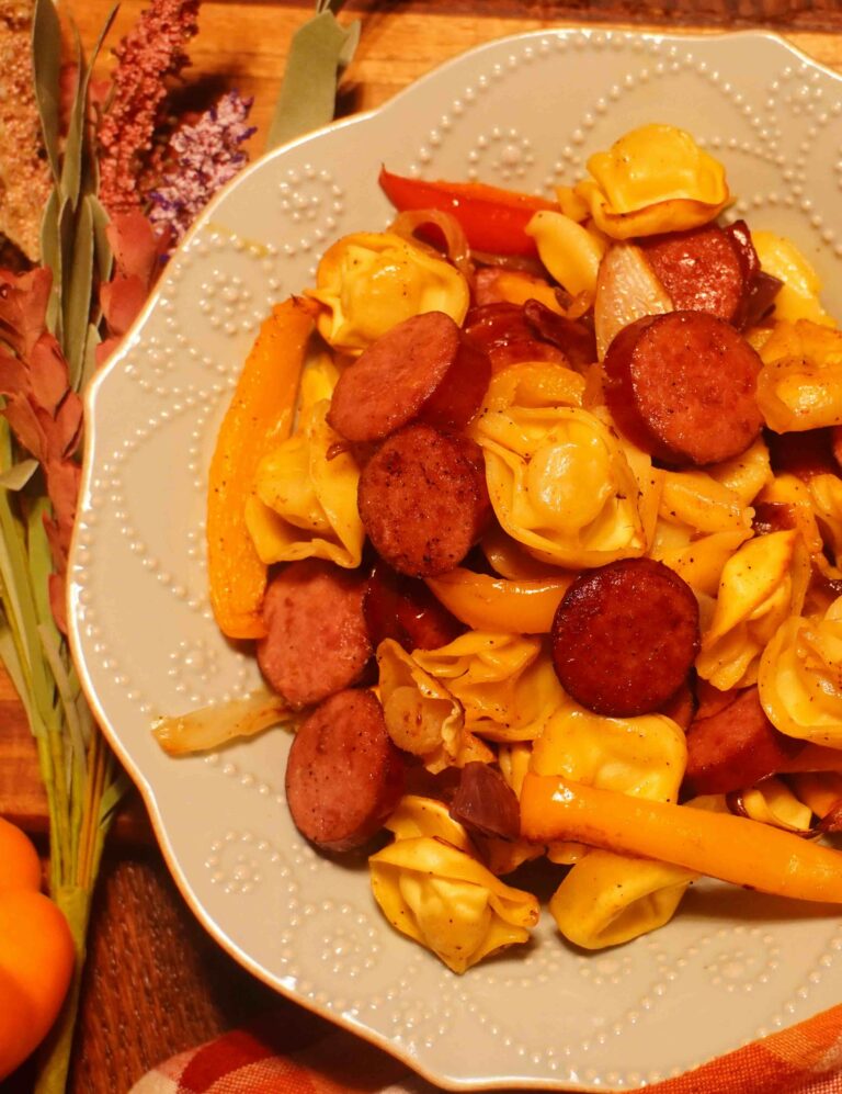 Sheet Pan Andouille Tortellini and Vegetables
